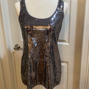 INC Gun Metal Sequin Tank